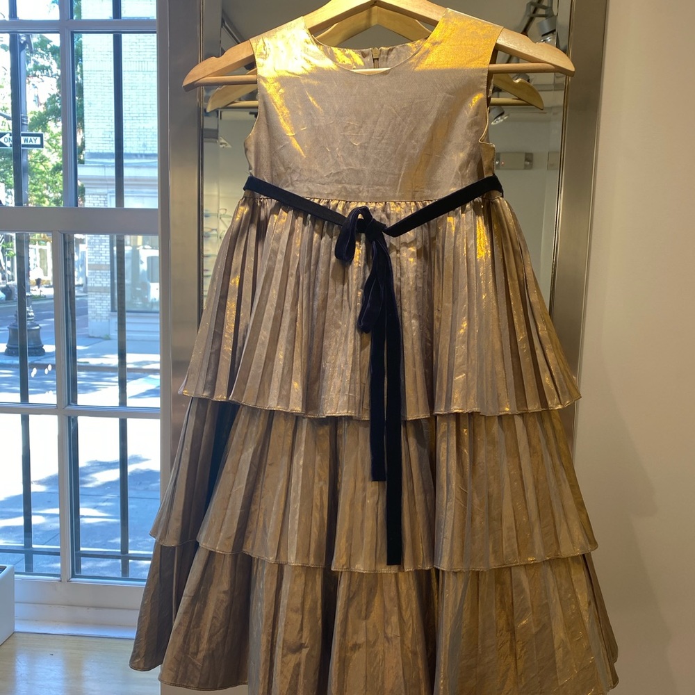 La stupenderi girls gold formal dress
